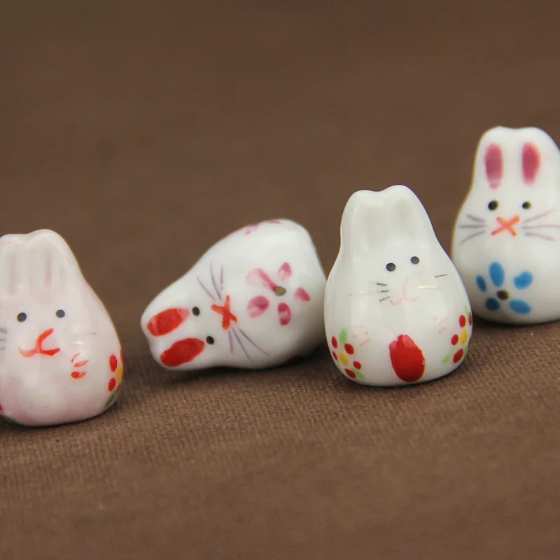 
18*23mm Wholesale Chinese rabbit shaped Glaze Ceramic Beads Fancy Hand Painted Porcelain Beads 