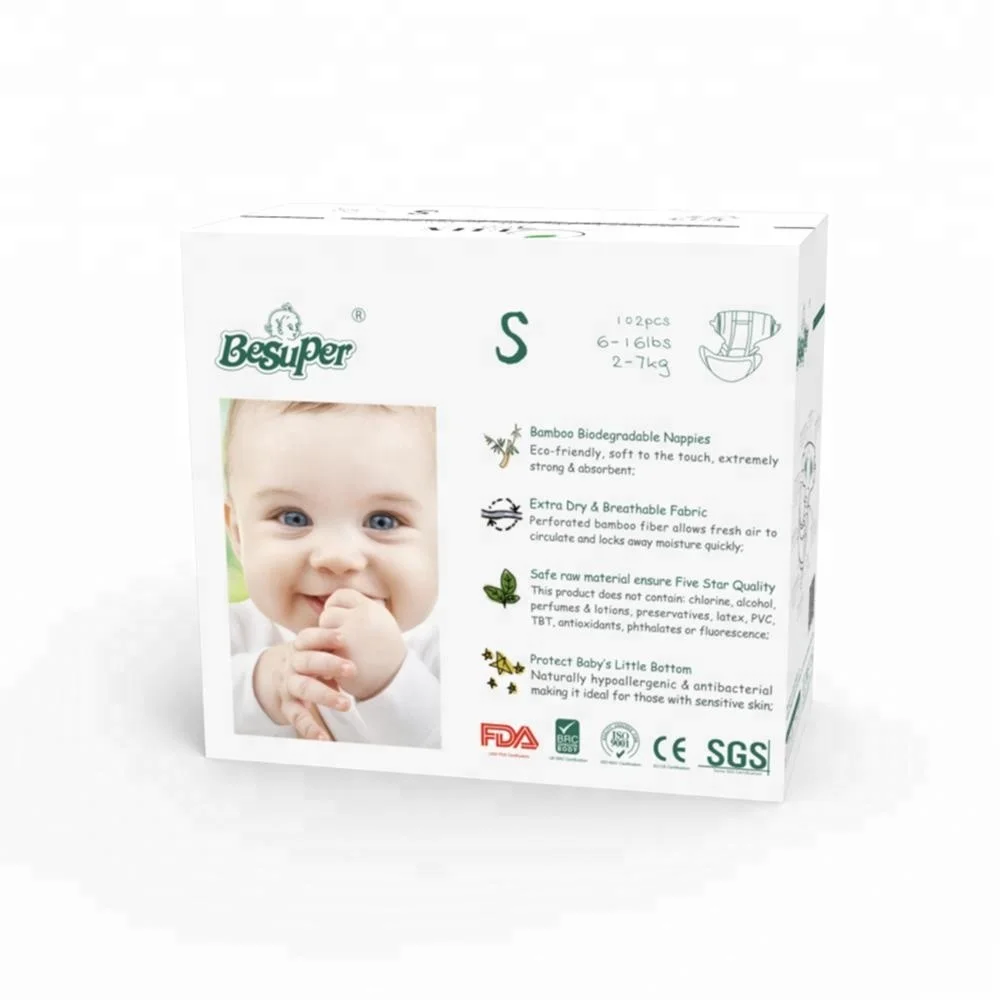 

Baby love Bamboo Biodegradable Diapers ecologic Infant Nature Disposable Diapers Eco Friendly Nappies for Babies, White