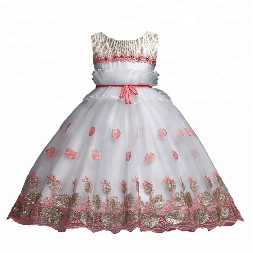 

Hot Sale High Quality New Model Sleeveless Embroidered Flower Baby Girl Party Wedding Tutu Dress, Red;pink;white;blue;purple;rose red;champag or custom