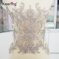 

Popular Good Quality Handmade Dignity Rhinestone Beaded Applique For Wedding Dress WDP-012