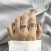 INS Retro personality make old Belt buckle modelling opening resizable 925 sterling silver ring