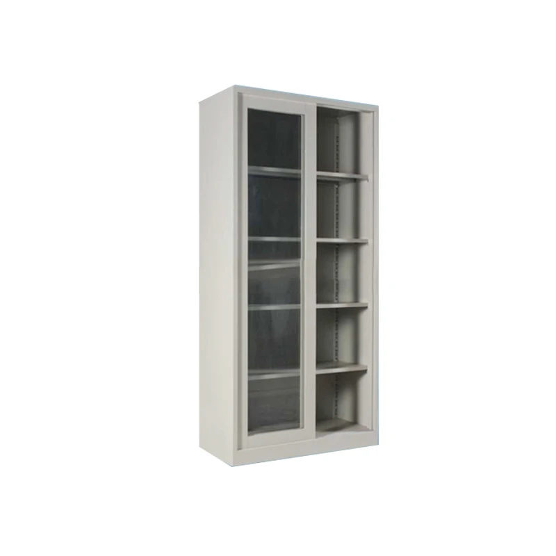 Cold Roll Steel Full Height Glass Double Door Strong Office Book