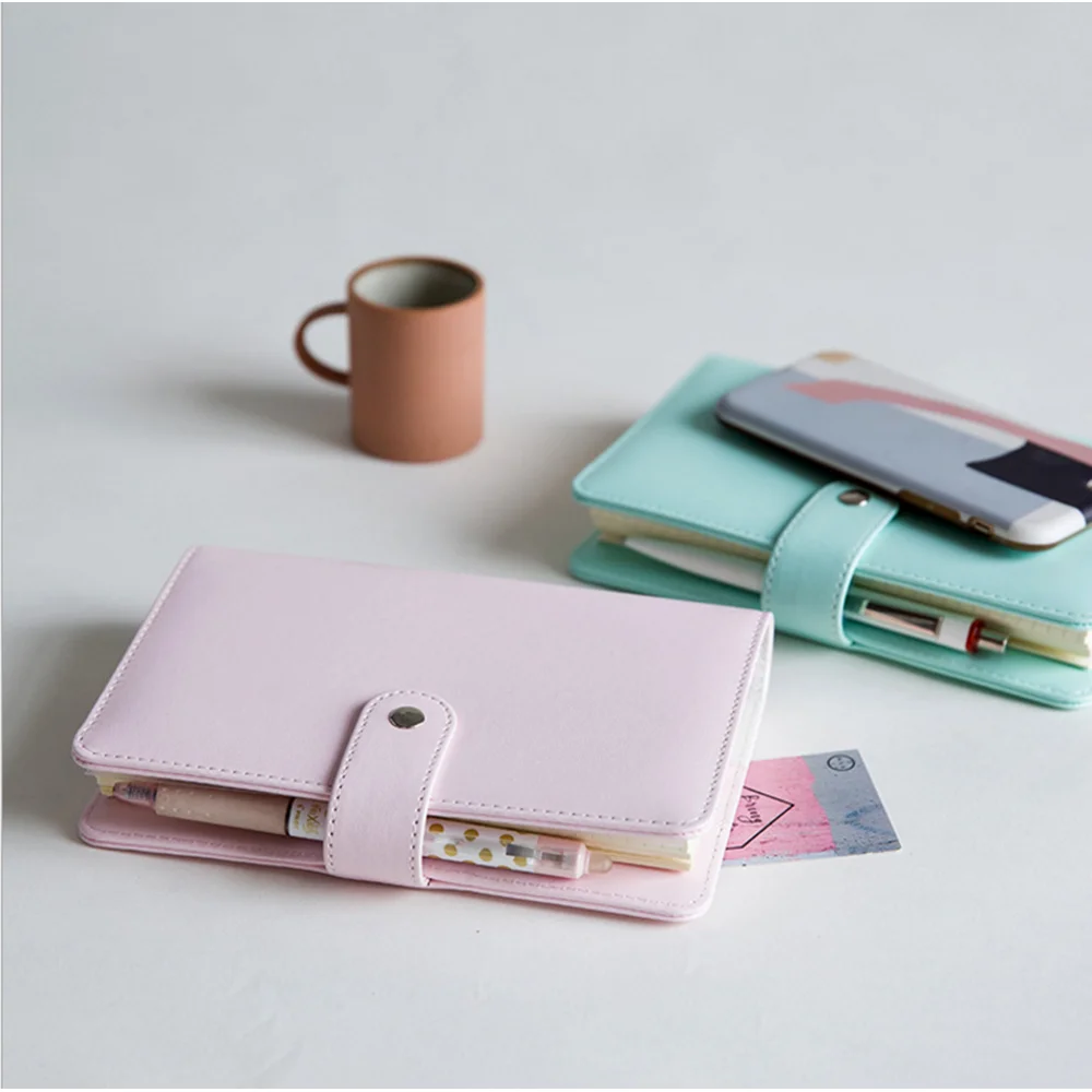 2018 Spiral PU Leather Notebook Diary Notepad Printing Note Book Replaceable Stationery Gift Traveler Journal with 6 Ring Binder