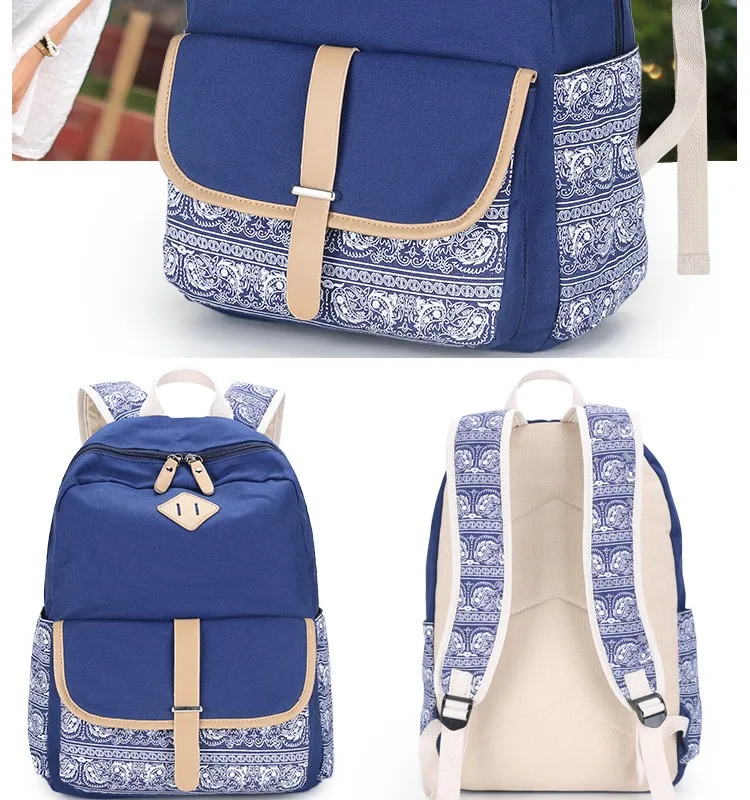 Hot Sale Back Pack Girl School Bag Canvas Backpack Travel Satchel