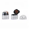Cosmetic empty blush face powder jar with brush