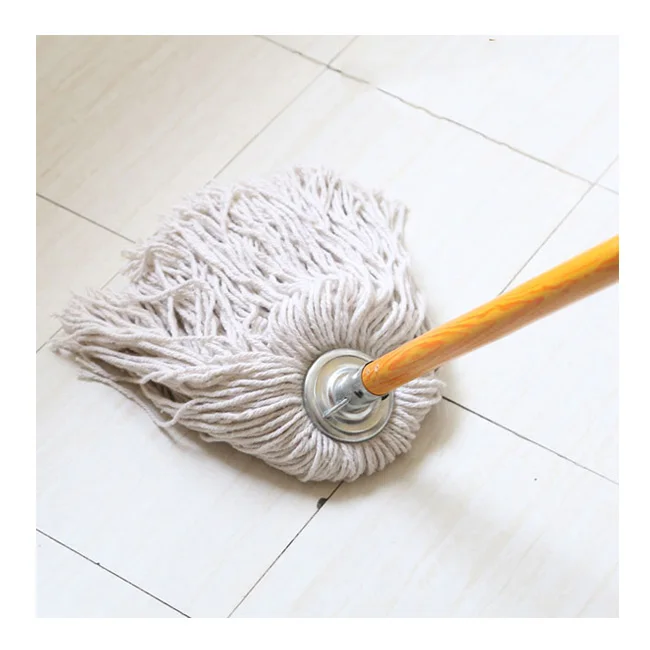 Factory Directly White Cotton Mop Floor Cleaning Mob With Pvc Coated