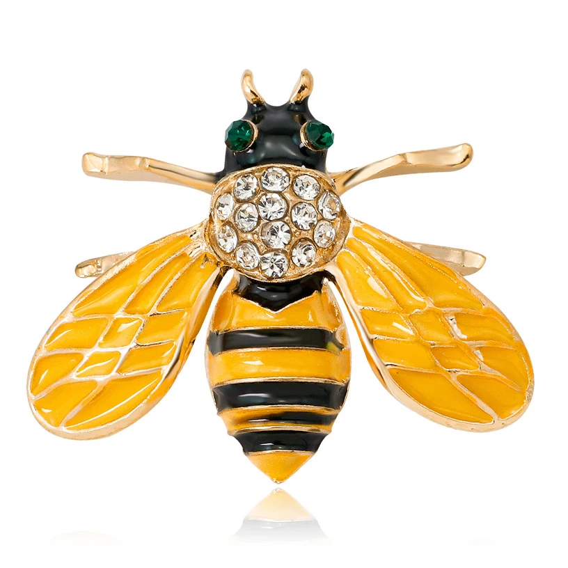 

Wholesales Custom Fashion New Design Brooch Crystal Women Drip Bee Brooch Pin, As show