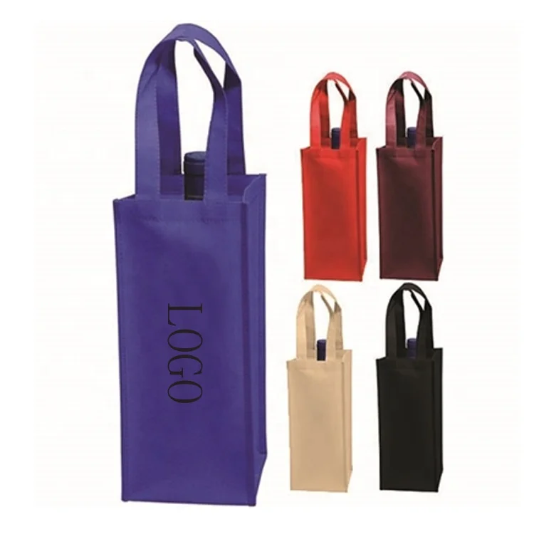 

Wholesale custom color logo eco friendly recyclable supermarket non woven wine shopping bag, Customized