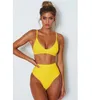 Guangzhou mly garment custom yellow high waist female String bikini