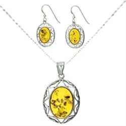 amber sterling silver set