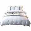 Luxury cotton hotel flat sheet fitted sheet bedding set with patchwork for resorts and hotel used