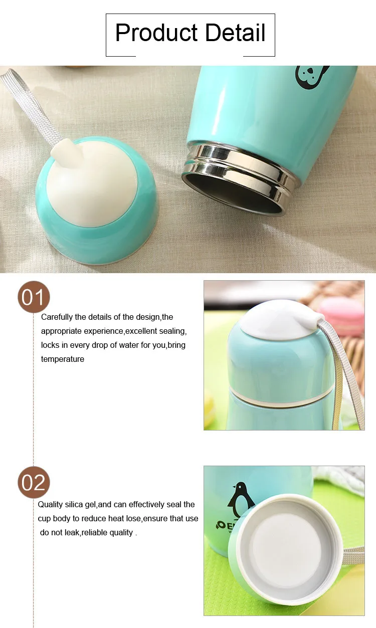 Eco-friendly Kid Baby Cups Cartoon Sports Stainless Steel Bottle