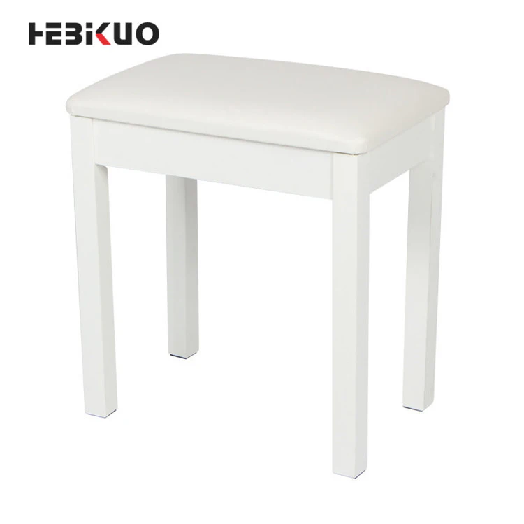 

Q-80H HEBIKUO White adjustable piano stool,piano seat,instrument stool (wooden), Black/white