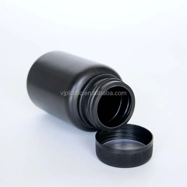 150ml 120cc Plastic Black Pill Bottles Hdpe Food Grade Supplement Pill