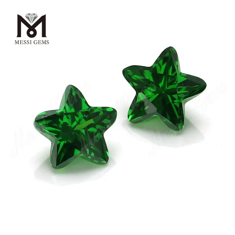 Зеленый цвет звезды формы Cubic Zirconia камни 3 * 3-12 * 12 мм CZ для изготовления ювелирных изделий