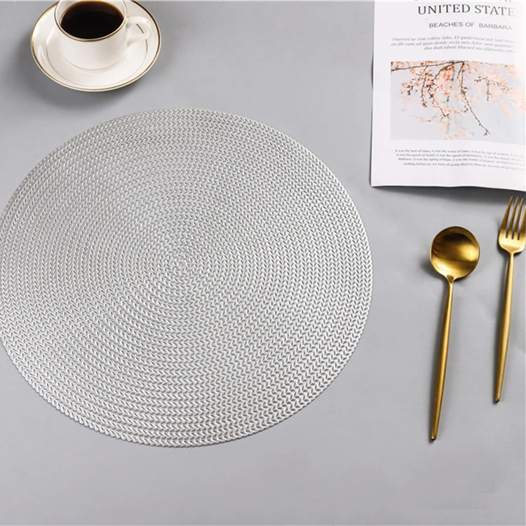 

Round Table Placemat Eco-Friendly PVC Silver /Round Placemats, Gold, sliver, rose gold