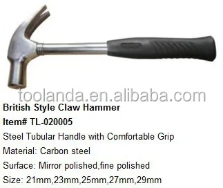 claw hammer sizes