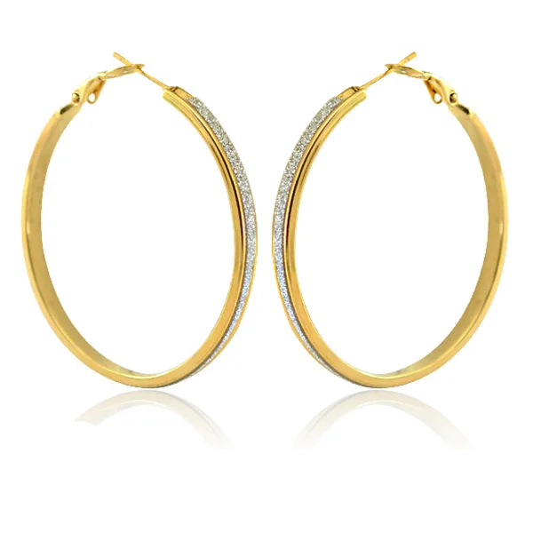 

ZS17228 stainless steel gold plated hoop sandpaper mexican 1 gram gold earrings, Color as the pictures or up to you