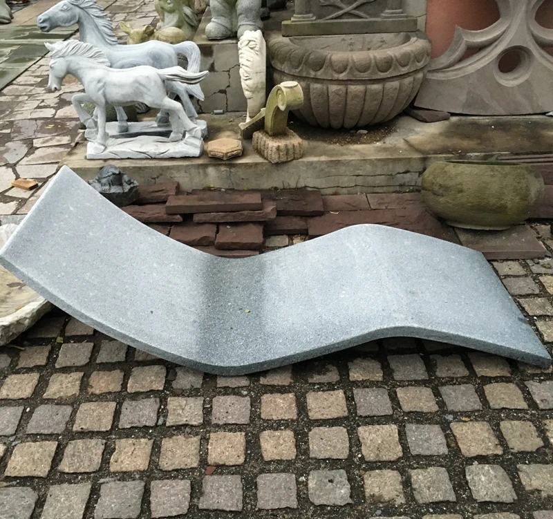 grey granite lying bench