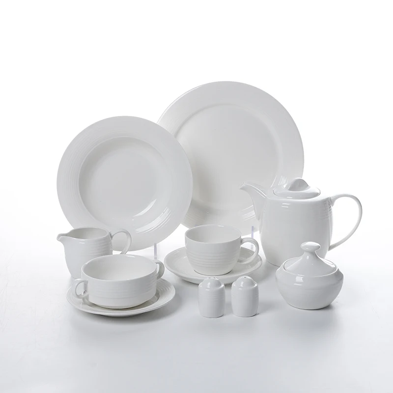 

Buffet Blank Portuguese Dinnerware, Catering Dinnerware Set, Inique Products 2019 Crockery Porcelain Dinner set, White