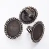 PandaHall Adjustable Brass Ring Shanks Pad Ring Base Blank Oval Antique Bronze Tray 25x19mm 17mm