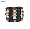 New fashion customized design rectangle shape natural stone diamond macrame bracelet