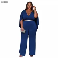 

SH0084 wholesale 3 colors plus size jumpsuit