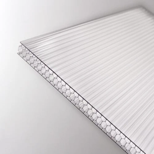 
width 600mm roofing u-lock four wall honeycomb polycarbonate sheet, multiwall polycarbonate sheet/cellular pc panel 