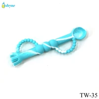 

high quality green baby spoon silicone
