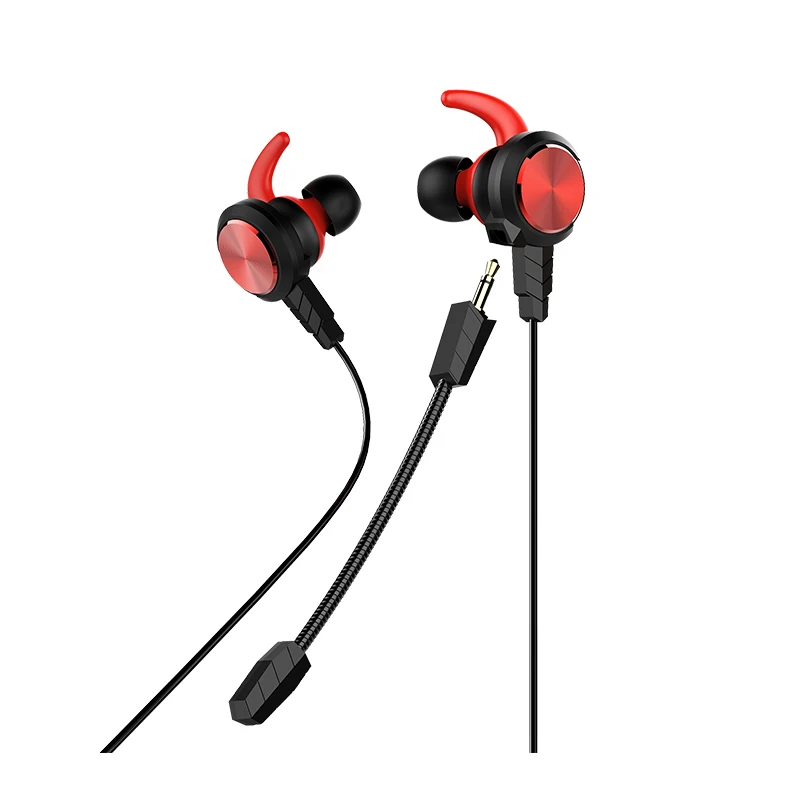 

QC4 Earhook 3.5mm jack stereo earbuds earphone noise cancelling in-ear wired gaming headset headphones with mic