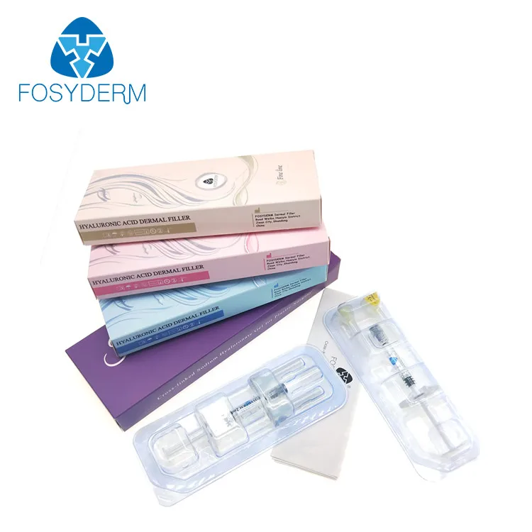 

Fosyderm 2ml Cross Linked Injectable Facial Hyaluronic Acid Dermal Fillers, Transparent