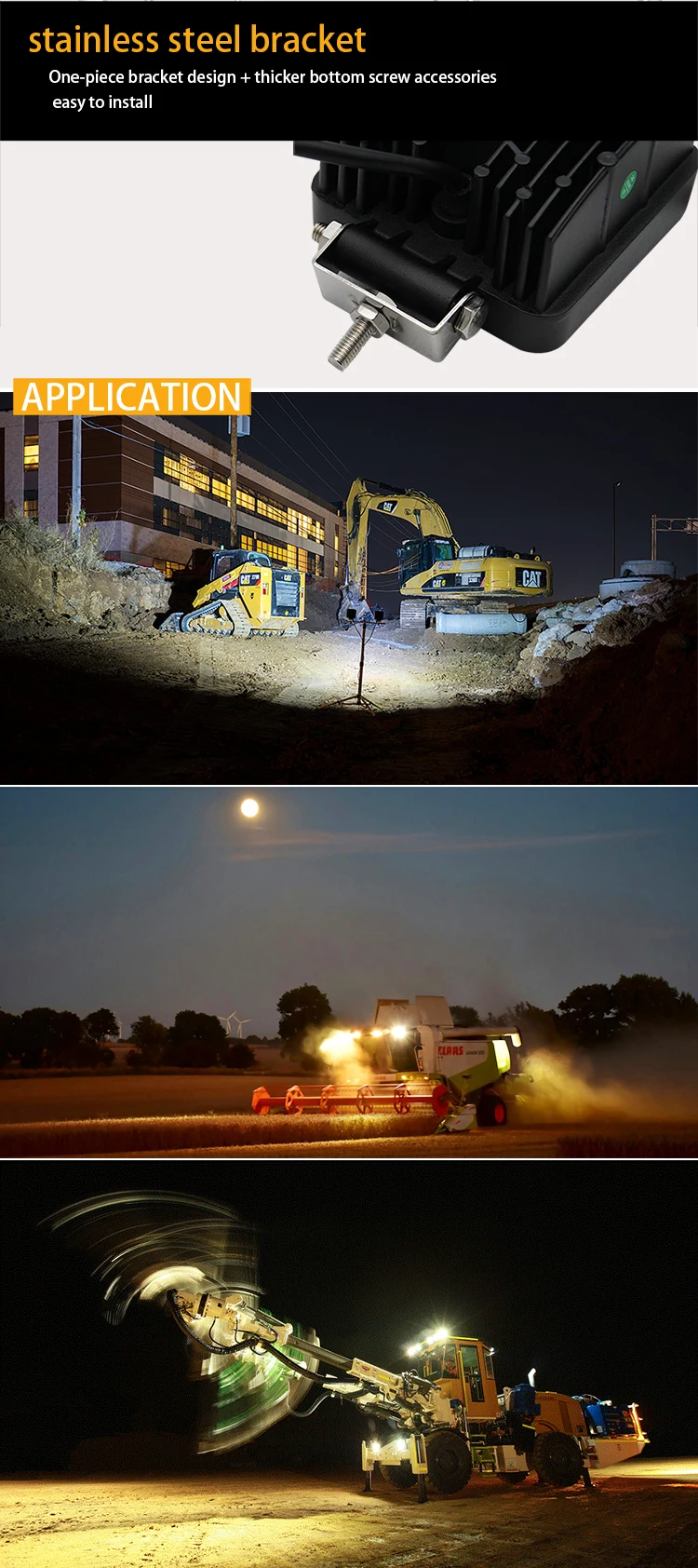 Amber Angel Eyes 60w 7D Reflector Square 36 Volt Safety Warning Work Led Forklift Light