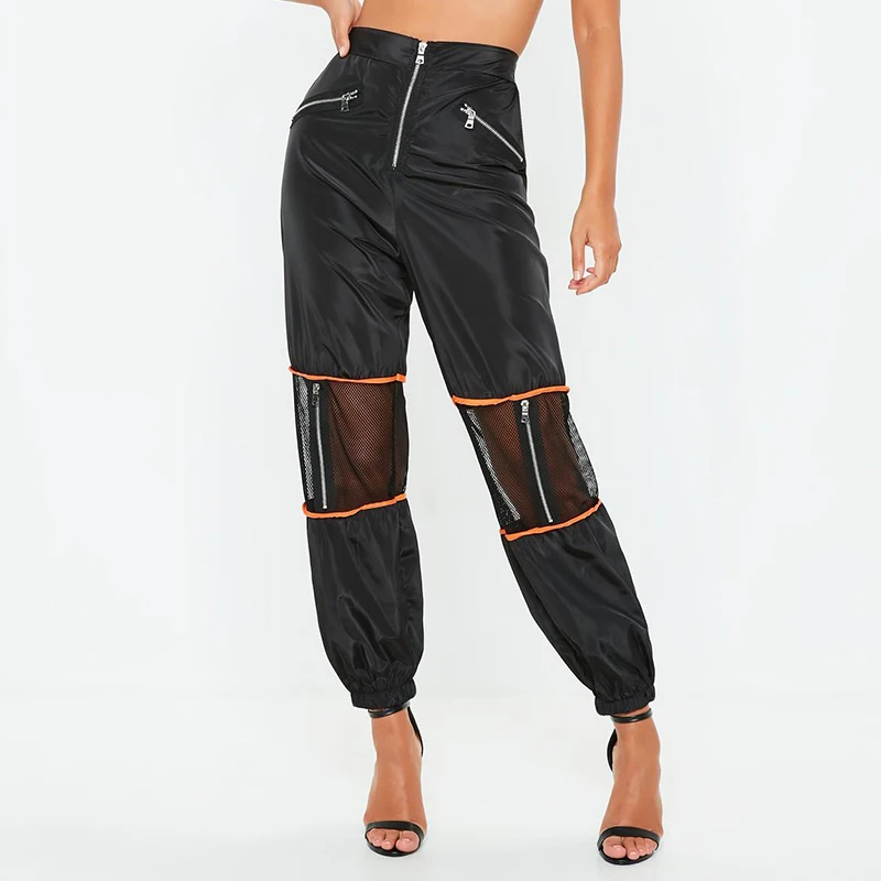 black mesh cargo pants