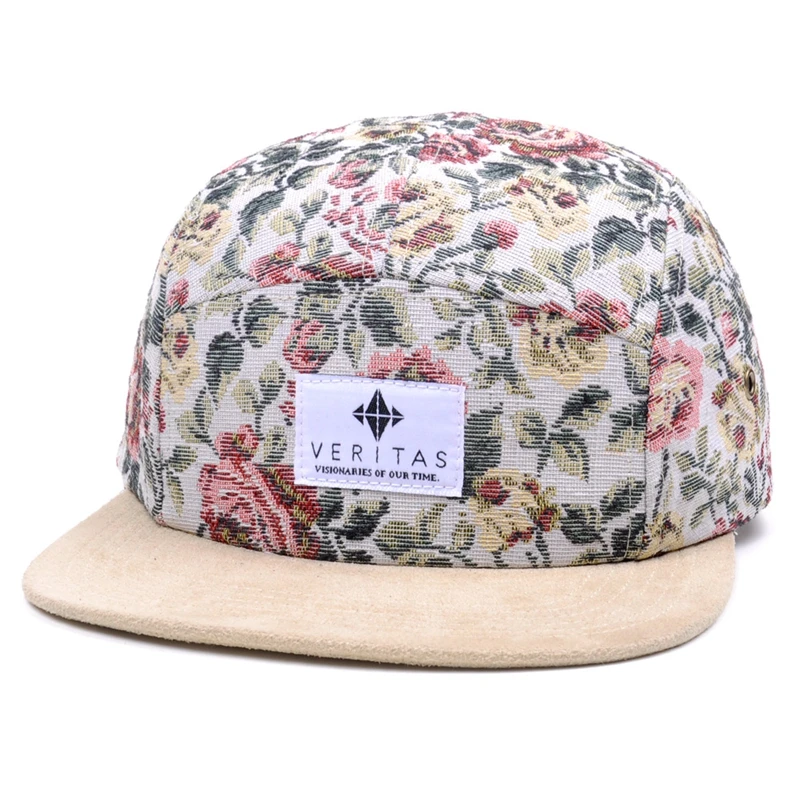 Hot Sale Cotton Custom Made Cheap Floral Flat Bill Hat - Buy Floral ...