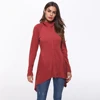 2018 Korean Winter High Fashion Red Turtle Neck Design Cardigans Jackets Women Long Coats