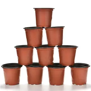 Image of PP plastic garden plant flower planter pots (15 cm diameter)