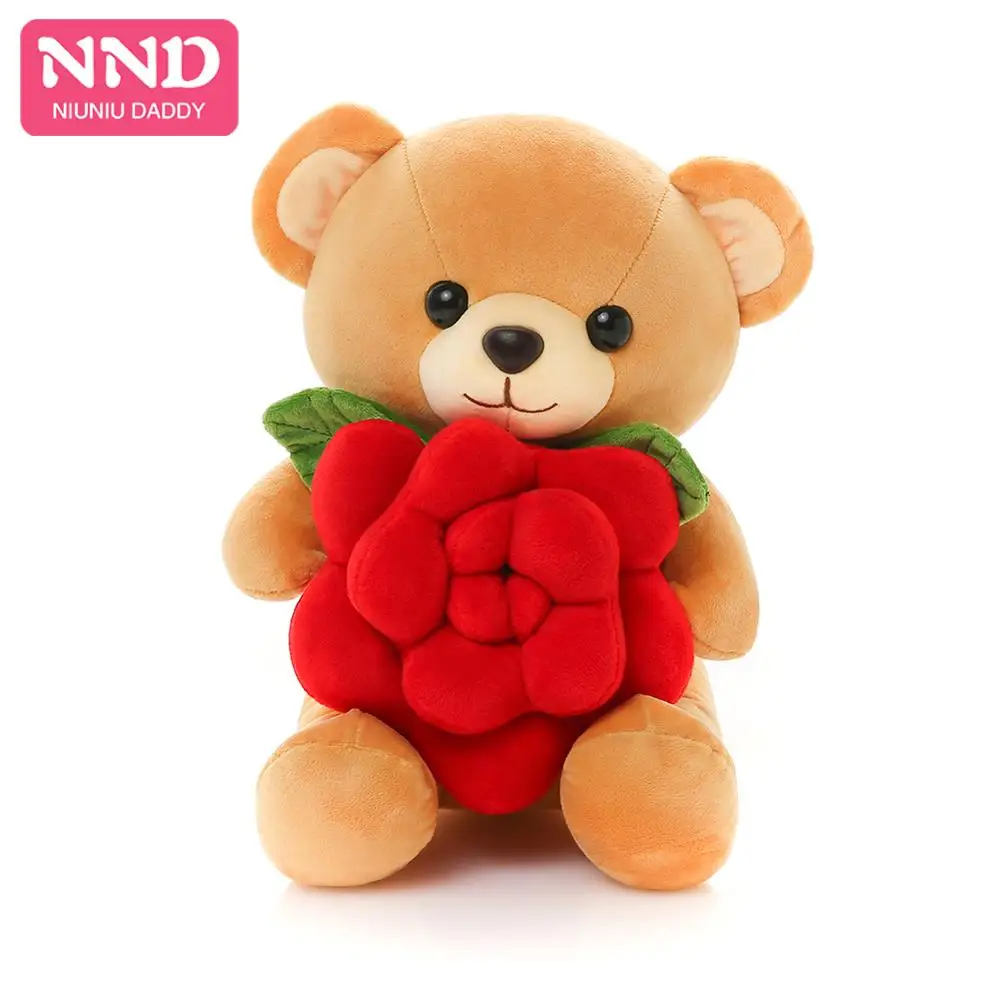 

Teddy Bear Rose With Heart Kawaii Plush Stuffed Toy Mini Cuddly Animal Doll Super Soft 25CM For Girlfriend Birthday Niuniu Daddy, Yellow