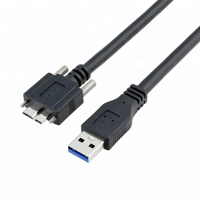 

ULT-unite USB 3.0 A Male to Micro B Cable 1.5m 2m 3m 5m with Locking Screws for Nikon D800 D800E D810, Black