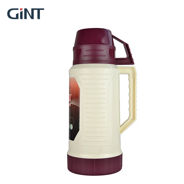 

factory Gint Glass Liner 1.6L Cute Colorful Dot Pattern Flask plastic Thermos With Drinking Cup