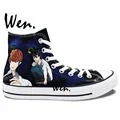 Wen Anime Hand Painted Sneakers Design Custom Death Note Man Woman s High Top Canvas Sneakers