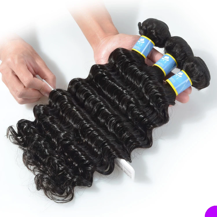 

Fast delivery top quality deep wave hair weft cheap virgin indian hair product