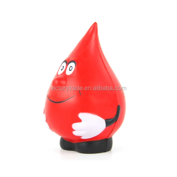 Promotional gift colorful smiley water drop shaped pu foam anti stress ball 