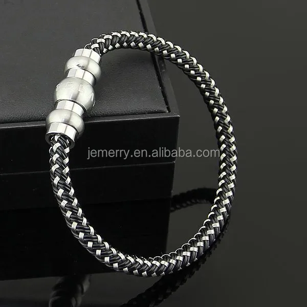 Design Fashion Health Energy Bracelet Bangle Men 316L Stainless Steel Bio Magnetic Bracelets Black Plated Bracelet Jewelry