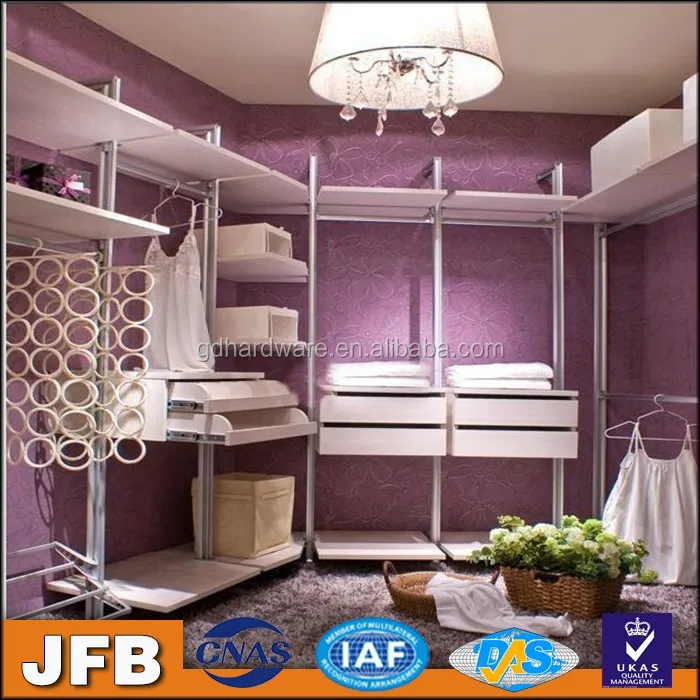 Dressing Room Partition Aluminum Wardrobe Back Wall Cloakroom Pole