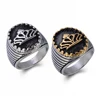 Fashion Stainless Steel Jewelry Casting Gold Color King Crown Ring For Men