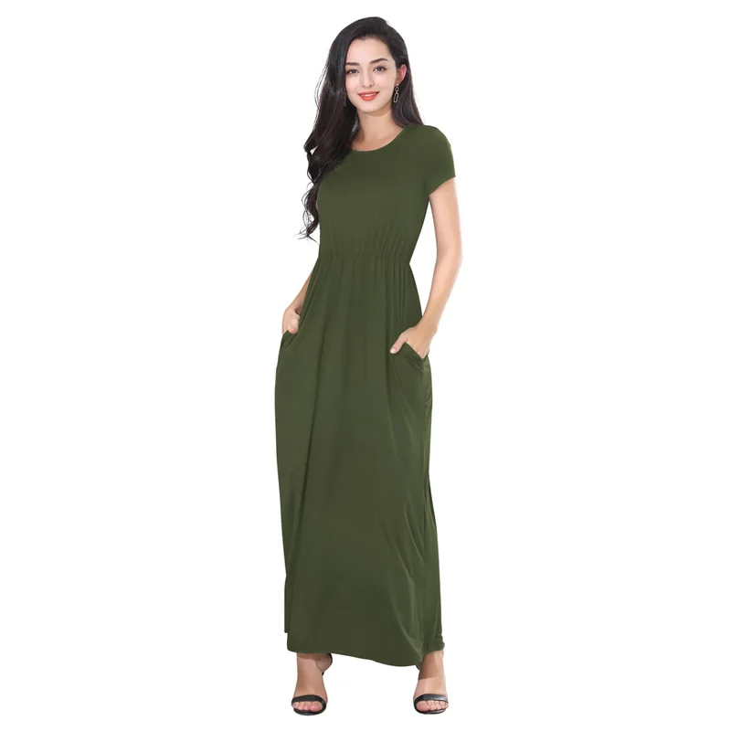 

2019 New Spring Summer Long Women Dresses Lady Fashion Casual Plus Size Sexy Maxi Dress, N/a
