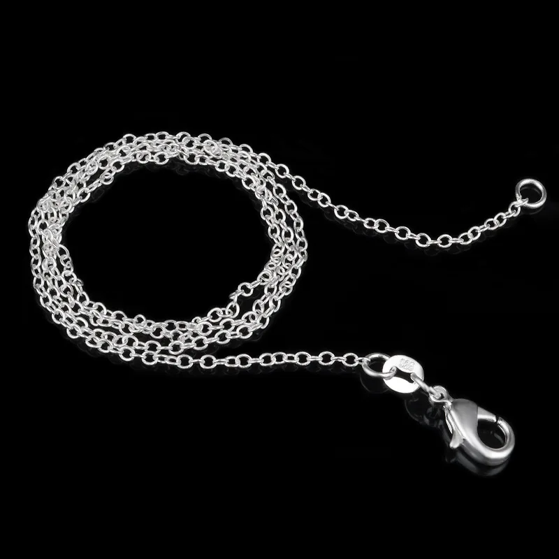 

Plating 925 silver 1mm cross chain necklace stamped 925 stock for 16 18 20 22 24 26 28 30 inch