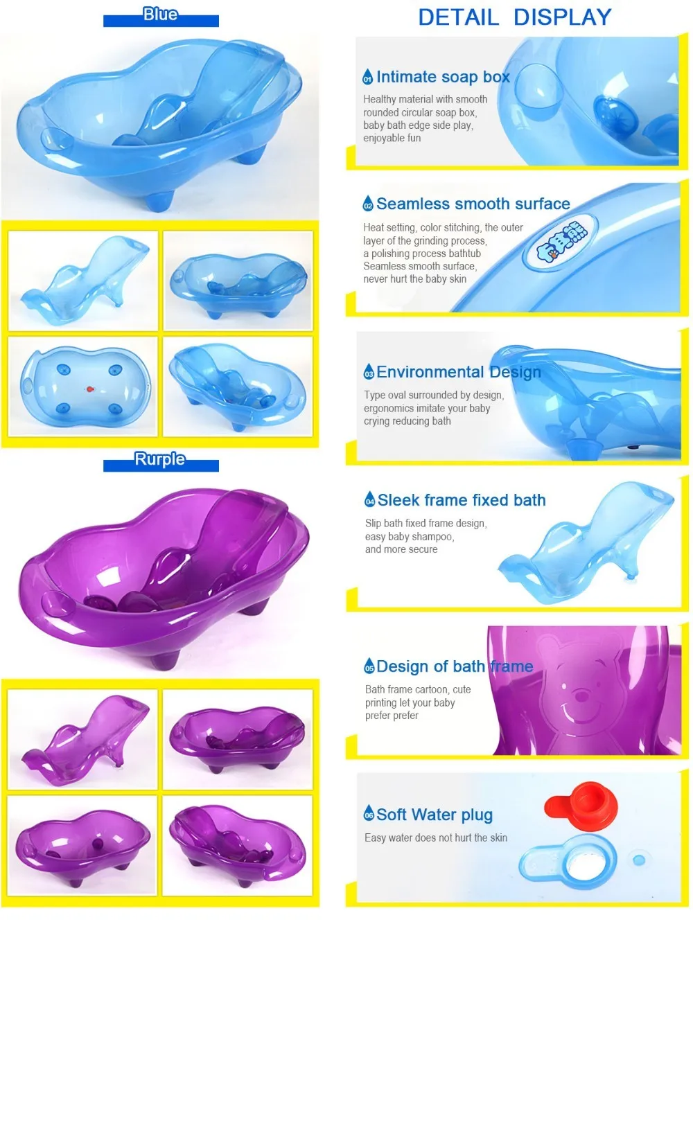 High Quality Factory Price Hospital Baby Bathtub,Good Quality Plastic