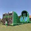 Giant safest jungle theme inflatable amazon zip line with double lane for interactive fun