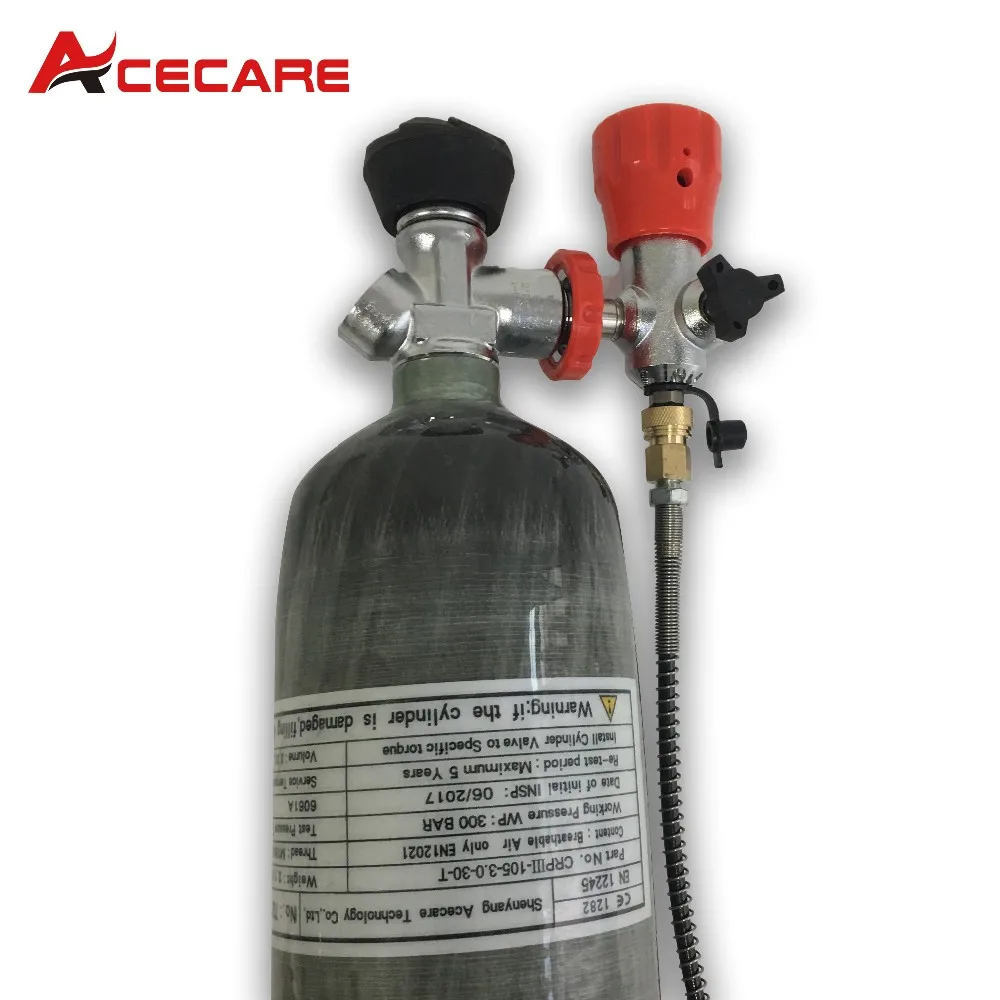 3L CE Carbon Fiber Diving Tank 4500psi Pcp Paintball Gas Cylinder